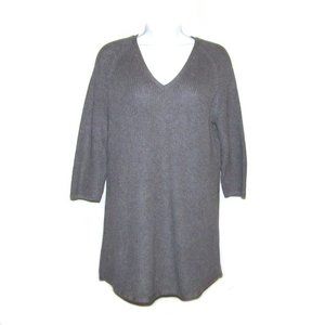 Covington 3/4 sleeve Gray Ribbed Knit Sweater Sm